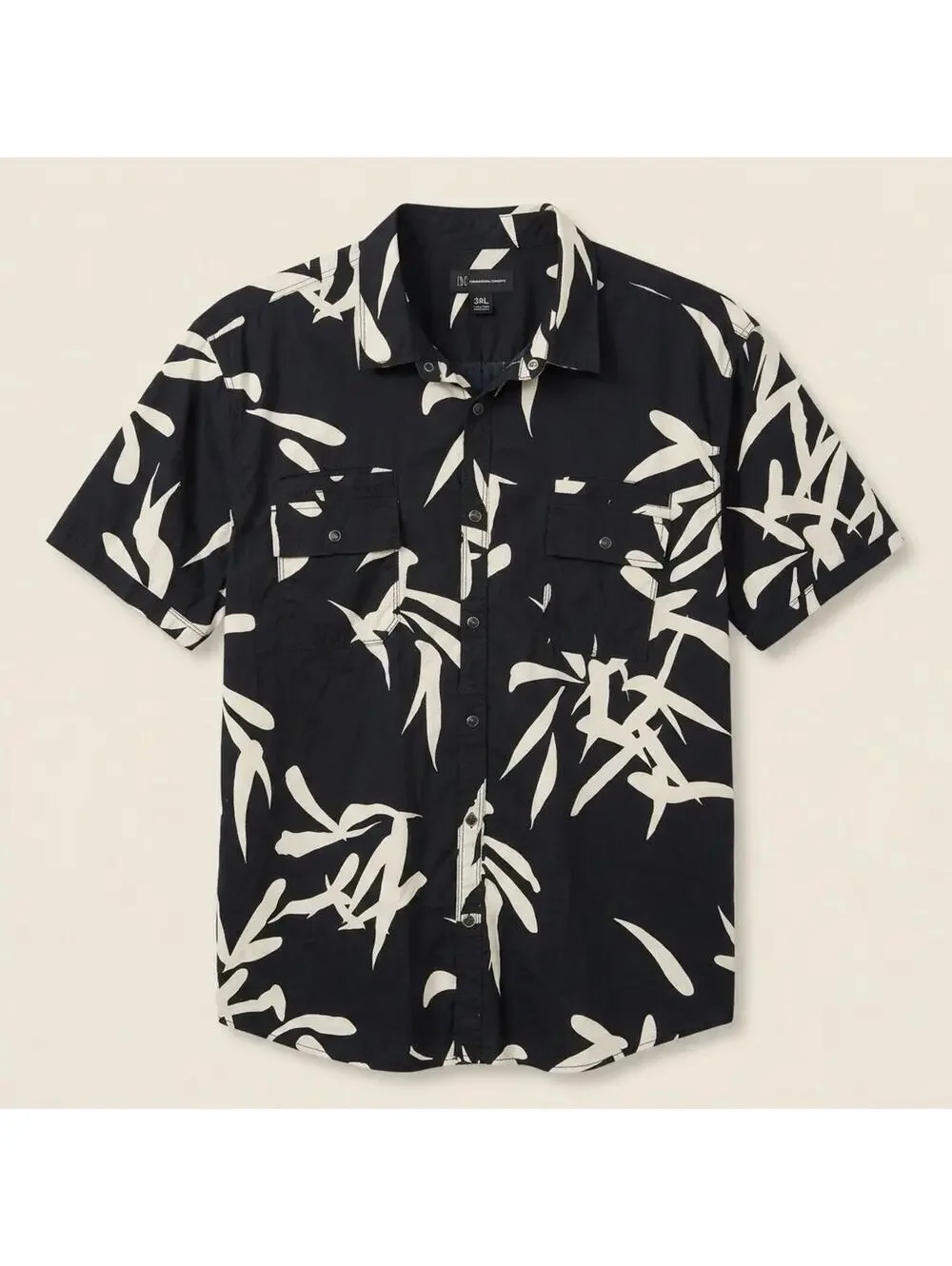 INC International Concepts Men’s Black White Abstract Print Button Up Shirt 3XL